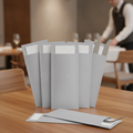 Sea Salt Grey Cutlery Pouch with White Napkin for Dining (Pack of 500)