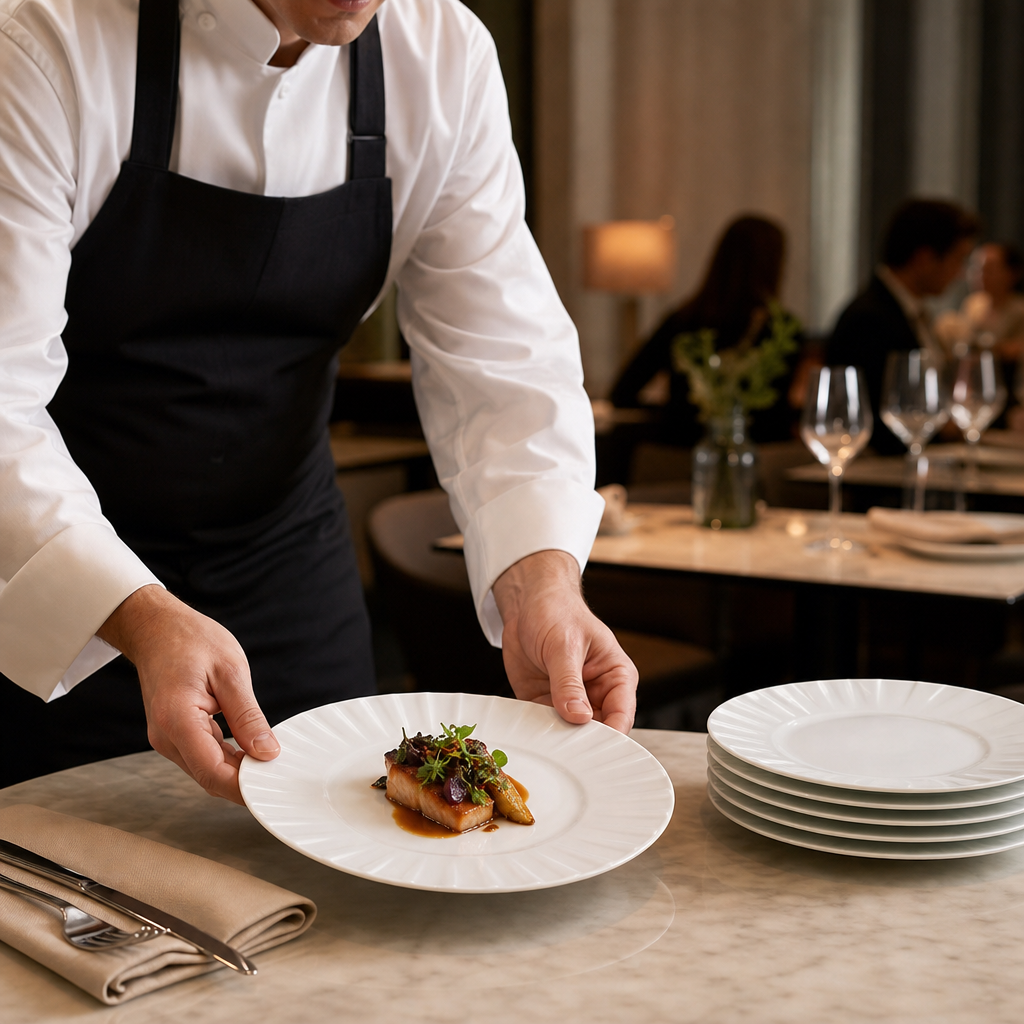Coupe Plates 235mm White China for Contemporary Dining (Pack of 6)