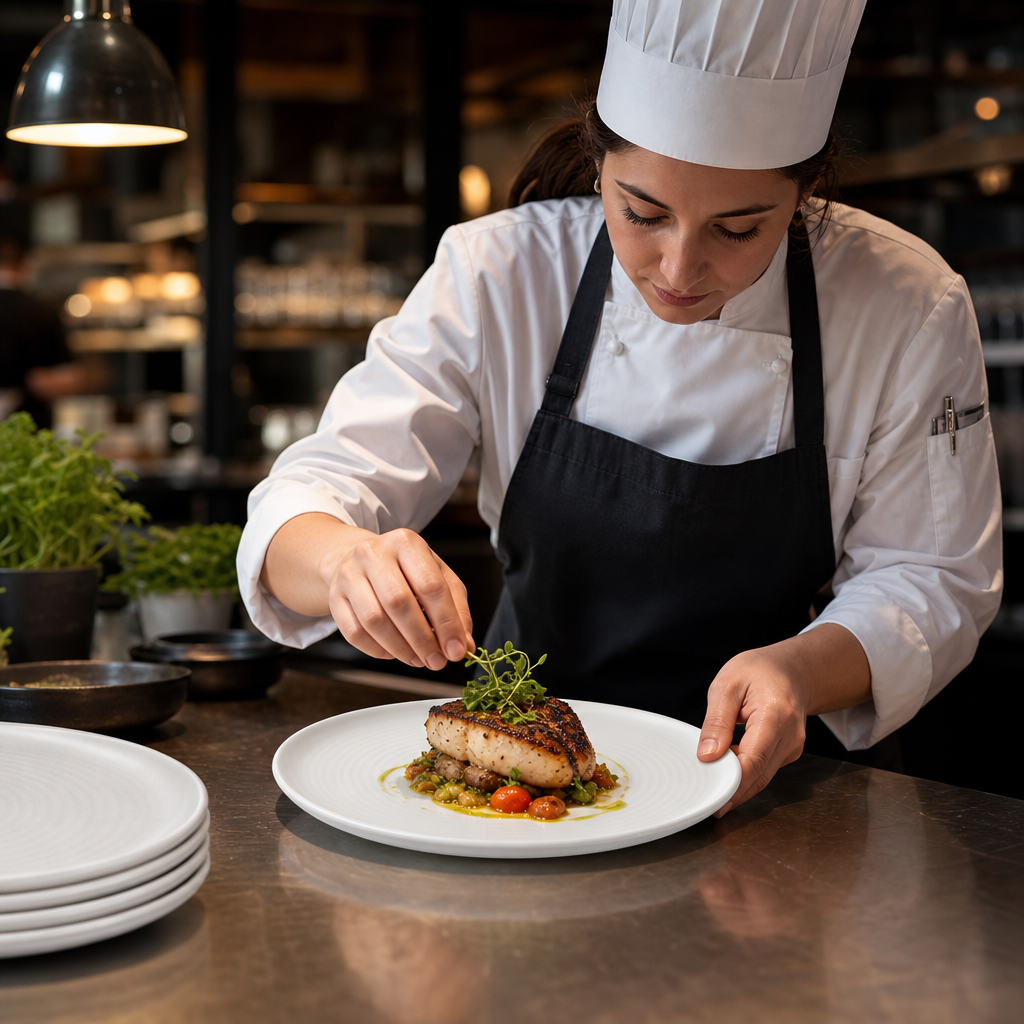 Flat Plates 250mm Vitrified Stoneware for Professional Kitchens (Pack of 6)