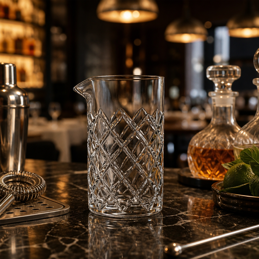 Glass Cocktail Mixing Glass 550ml for Bartending