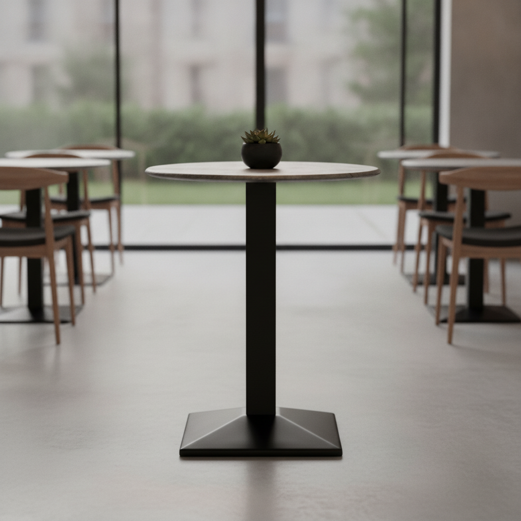 Concrete Round Poseur Table 600mm for Indoor & Outdoor Dining