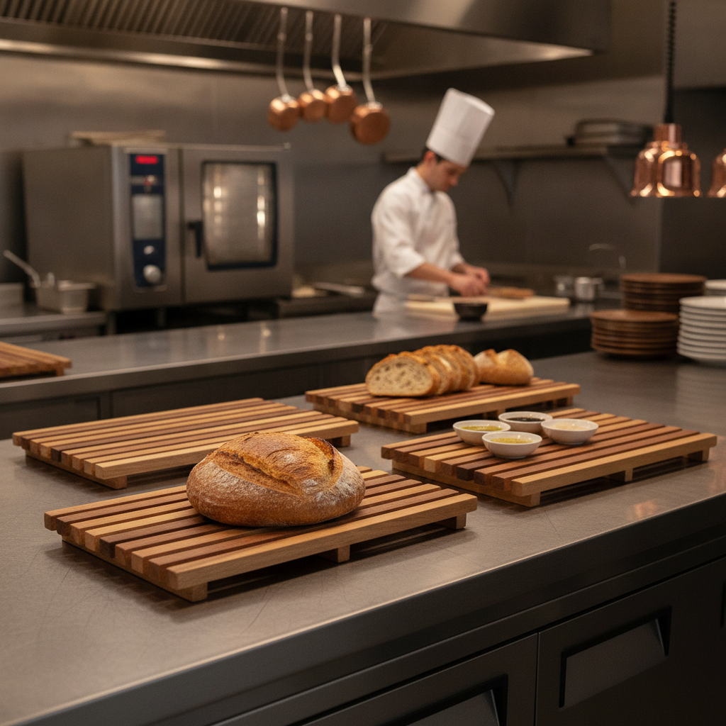 Acacia Wood Rectangular Bread Boards 373x234mm for Bakeries (Pack of 4)