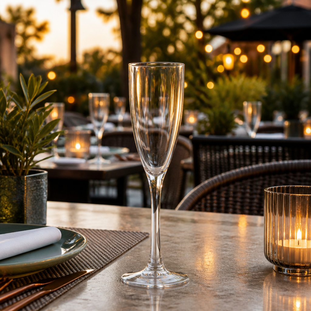 Polycarbonate Flute Glasses 170ml for Al Fresco Dining (Pack of 30)