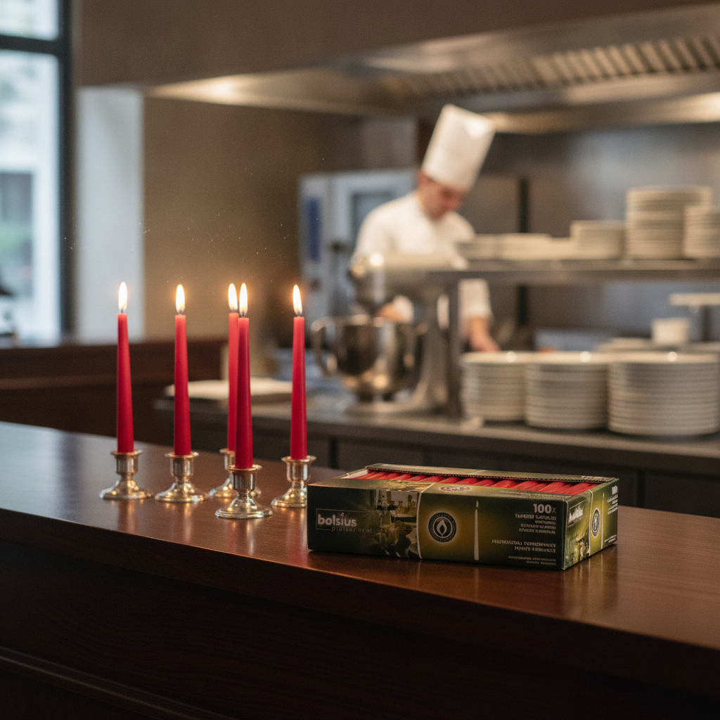 Wax Tapered Candles 10in for Hospitality Settings (Pack of 100)