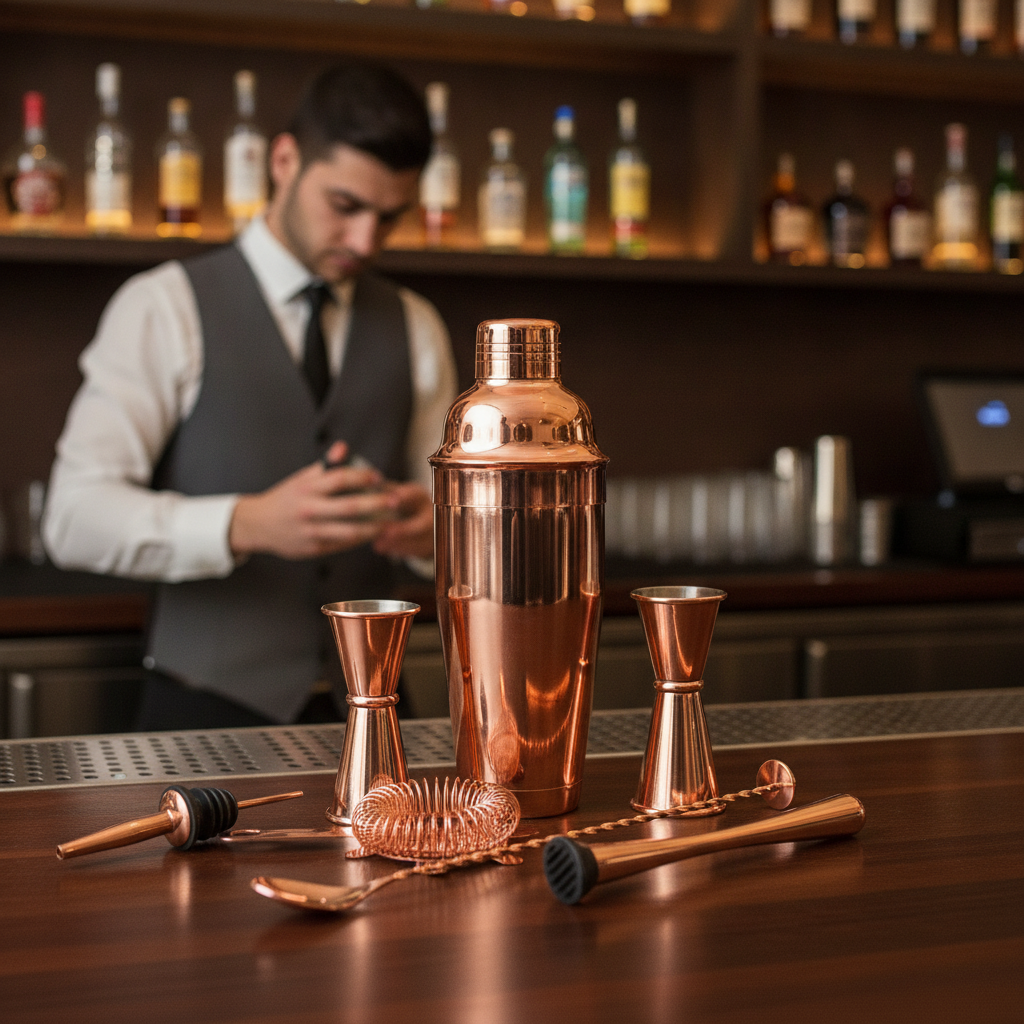 Copper Cocktail Kit 8-Piece Set 685x292mm for Bartending
