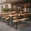 Wood Beer Bench and Table Set 750mm for Outdoor Hospitality
