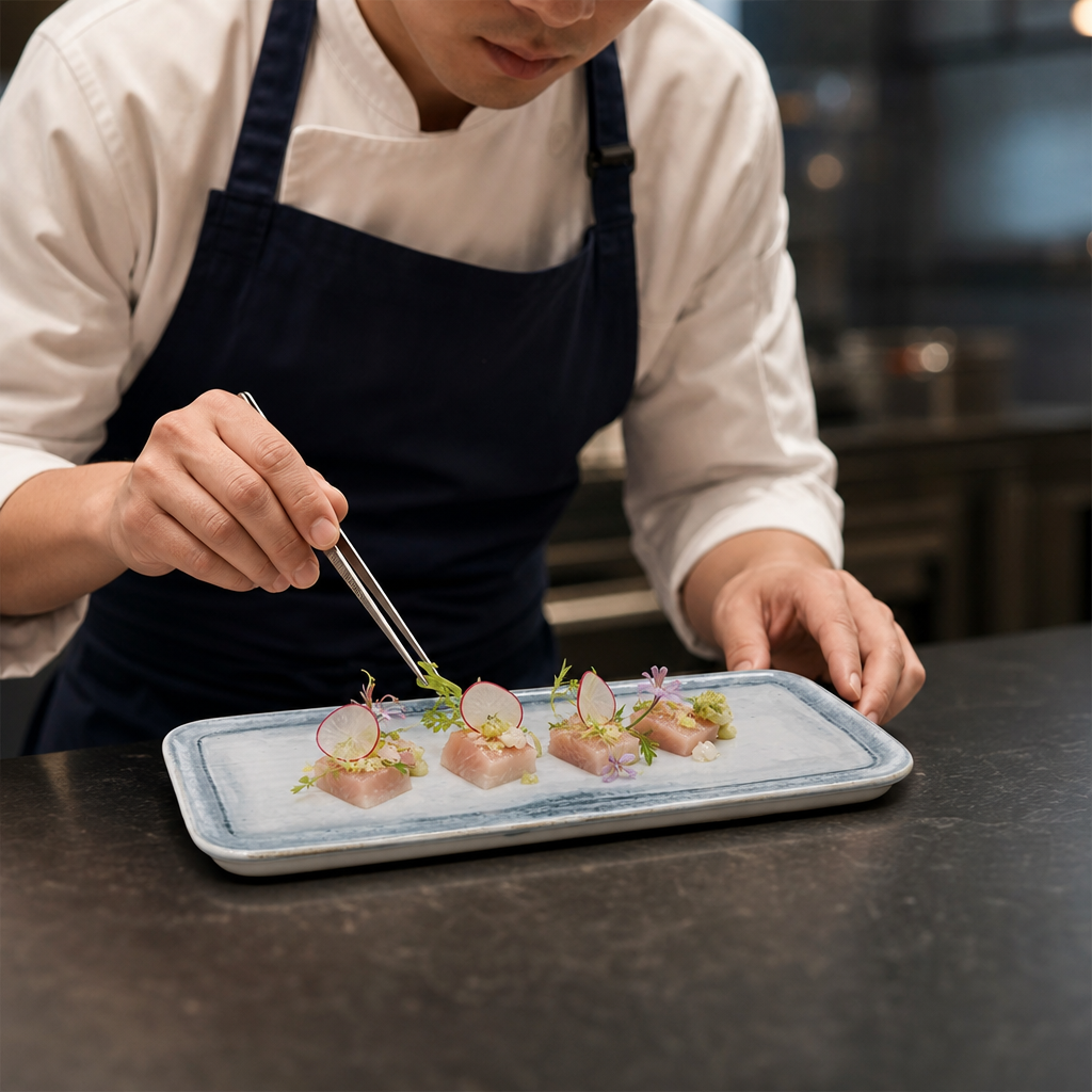 Organic Coupe Rectangular Plate 338x155mm China for Professional Use (Pack of 6)