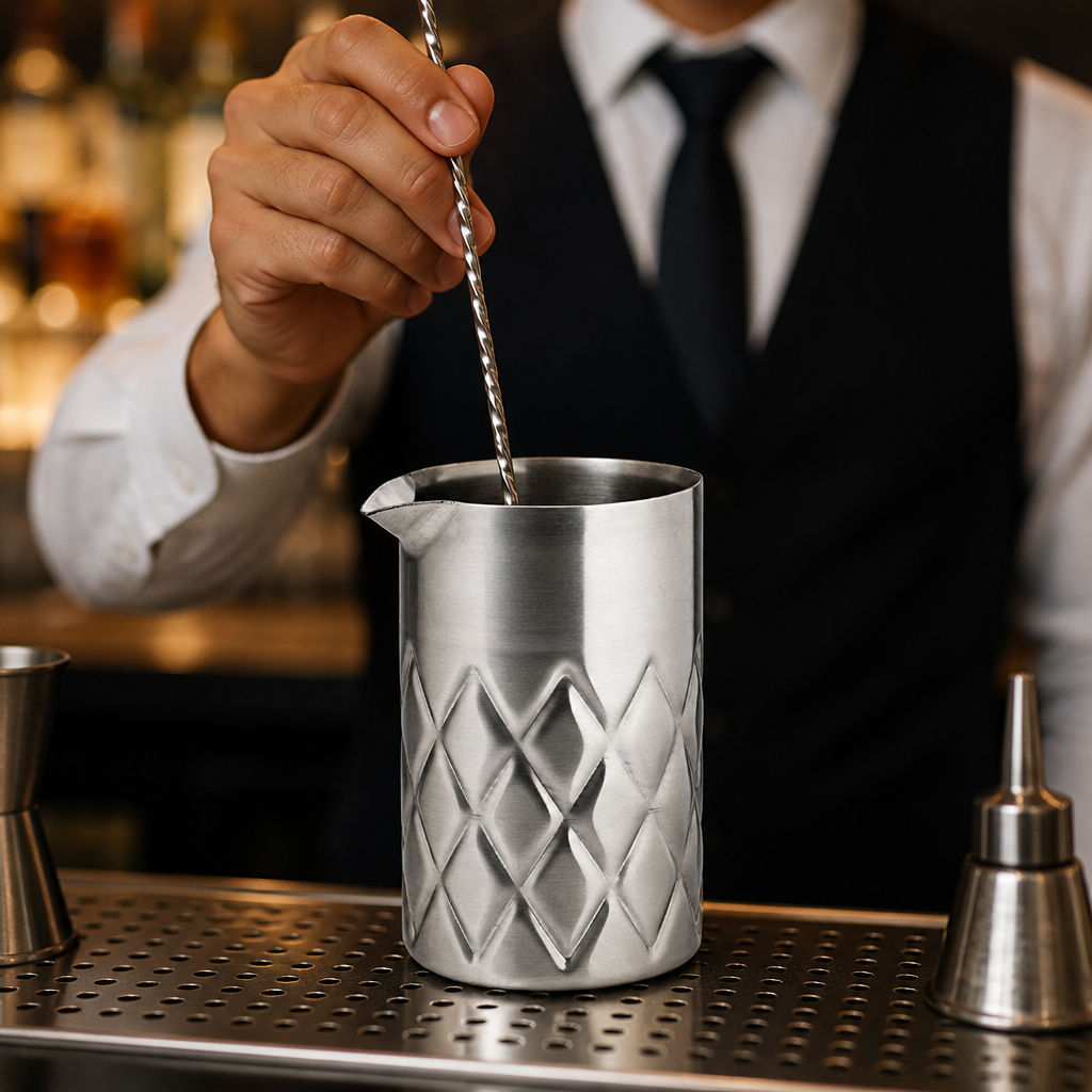 Stainless Steel Double Walled Mixing Jar 580ml for Cocktail Preparation