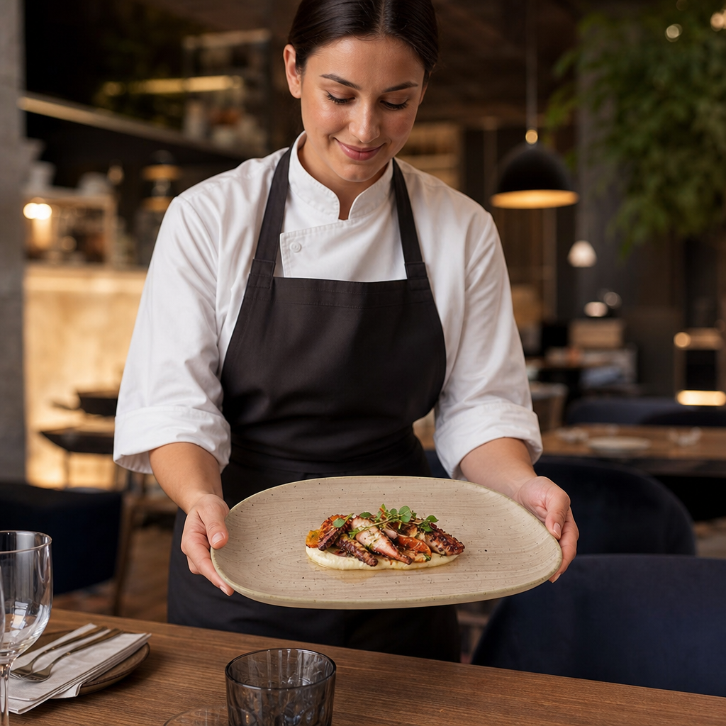 Oblong Plates Vitrified Ceramic for Hospitality Use (Pack of 12)