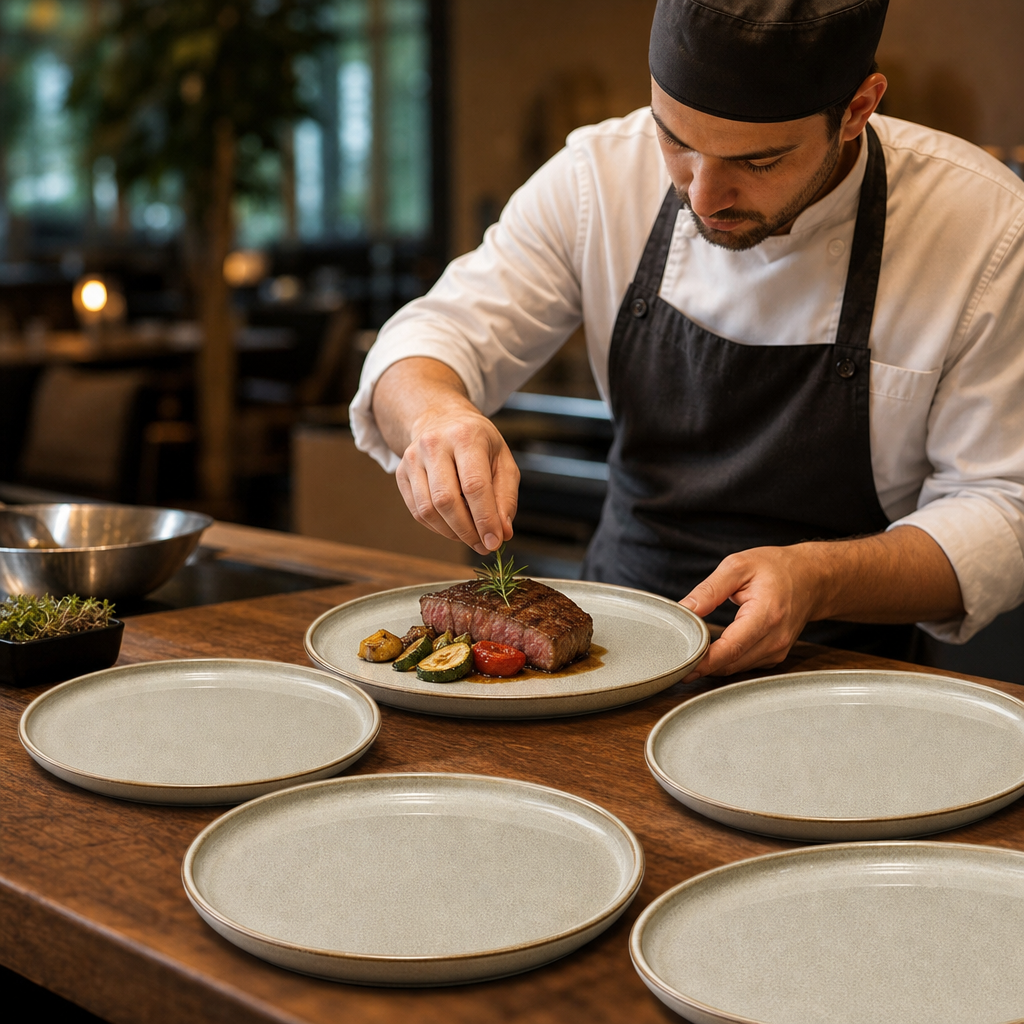 Vitrified Pier Stack Plates 270mm China for Cafés & Restaurants (Pack of 6)