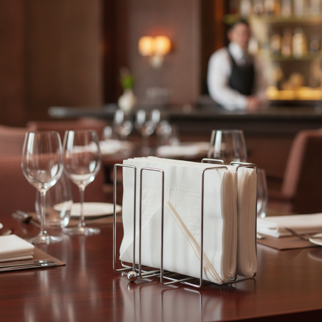 Stainless Steel Napkin Holder 190x190mm for Bars & Restaurants