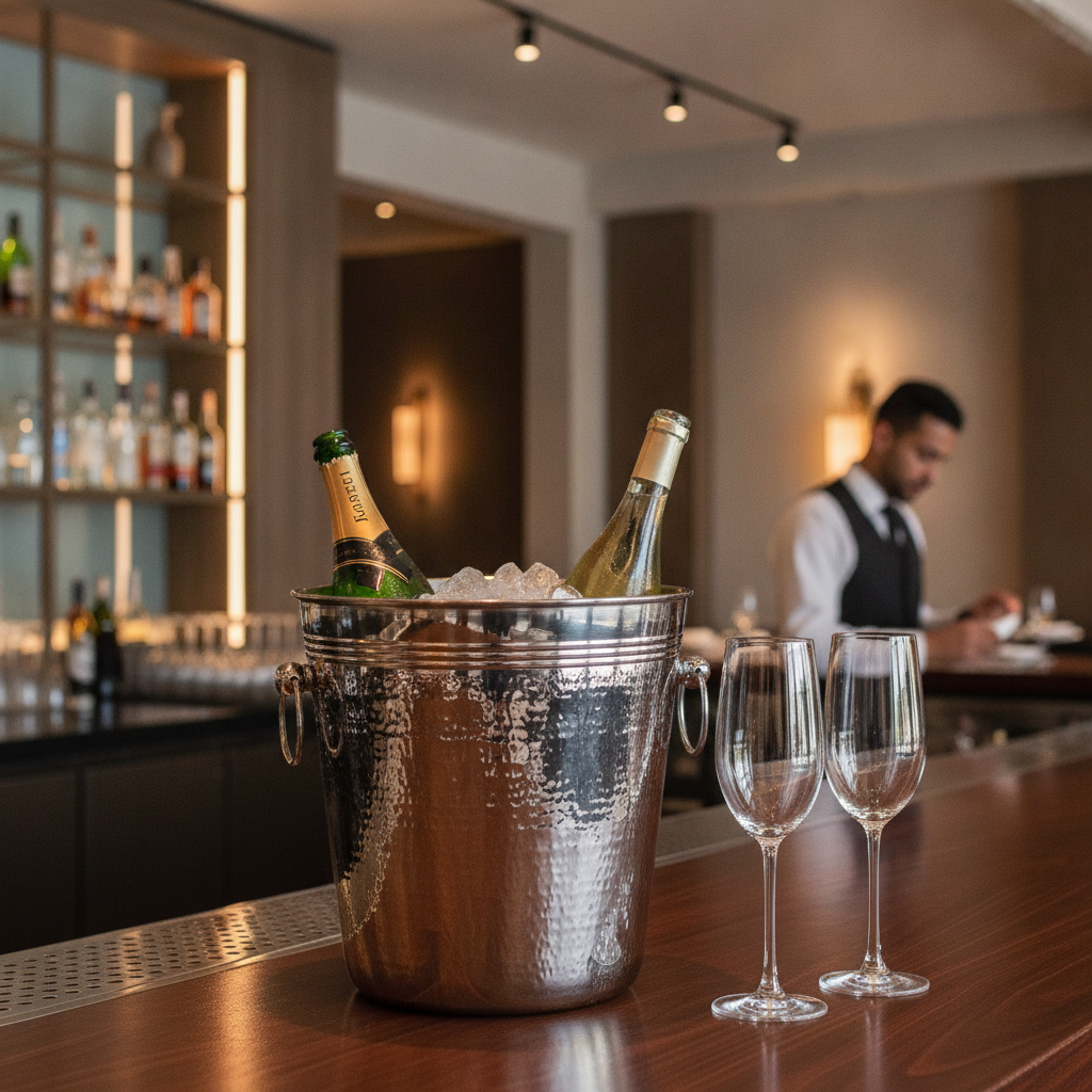 Stainless Steel Wine and Champagne Bucket 215mm for Entertaining