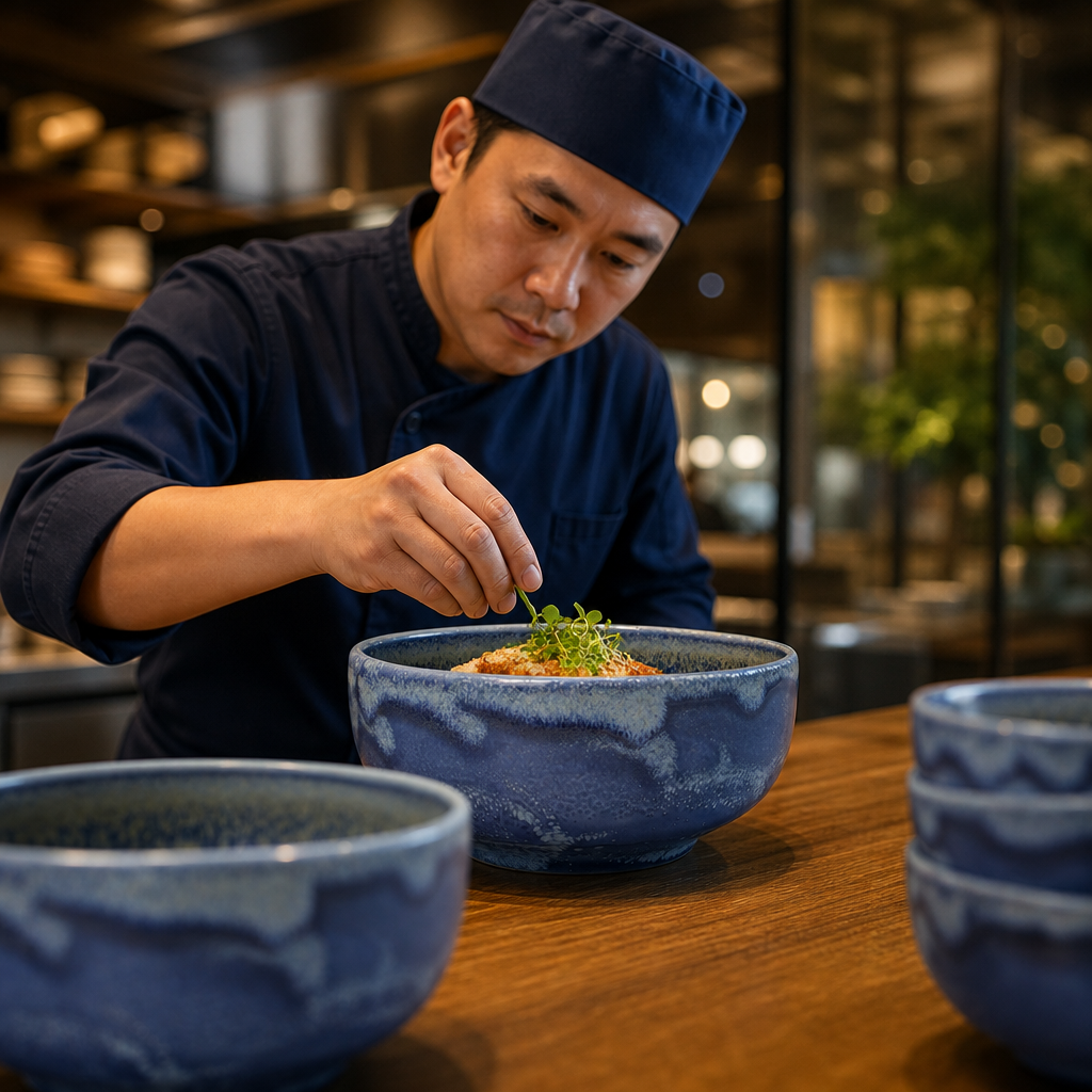 Alumina Bowl 135mm Blue Vitrified Ceramic for All Courses (Pack of 12)