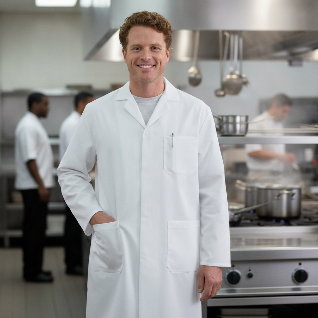 Cotton & Recycled Polyester Unisex Lab Coat for Professionals