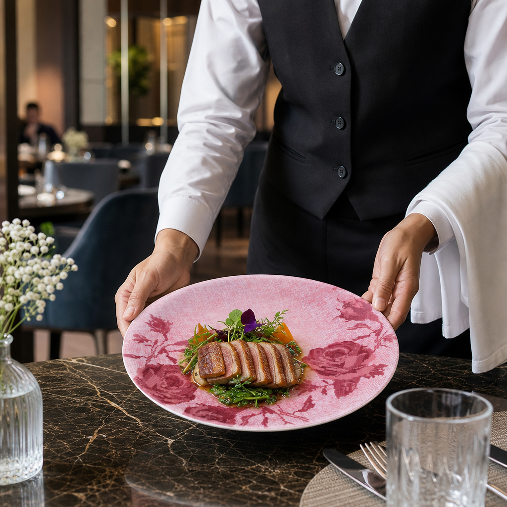 Super- Coupe Bowls 280mm Pink Vitrified Porcelain for Dining (Pack of 6)