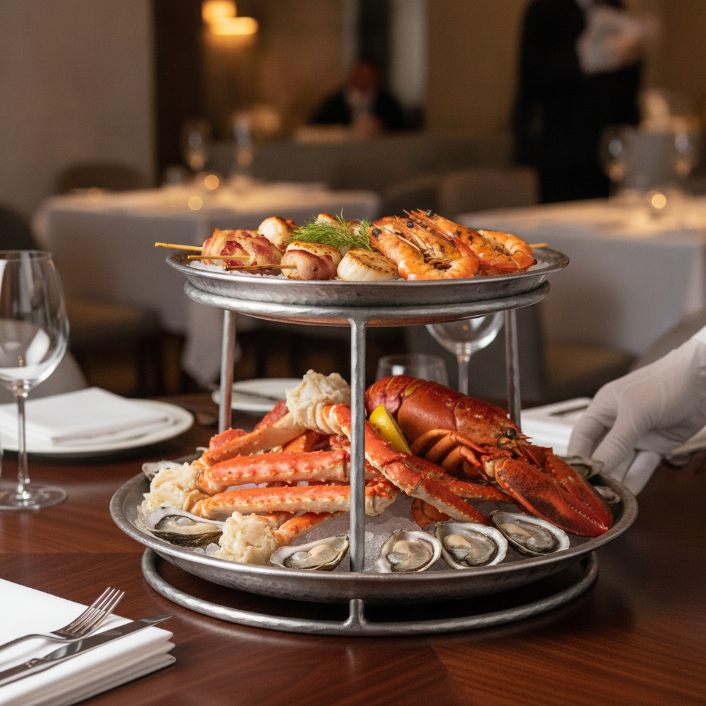 Stainless Steel Seafood Tower Stand 180mm for Elegant Serving