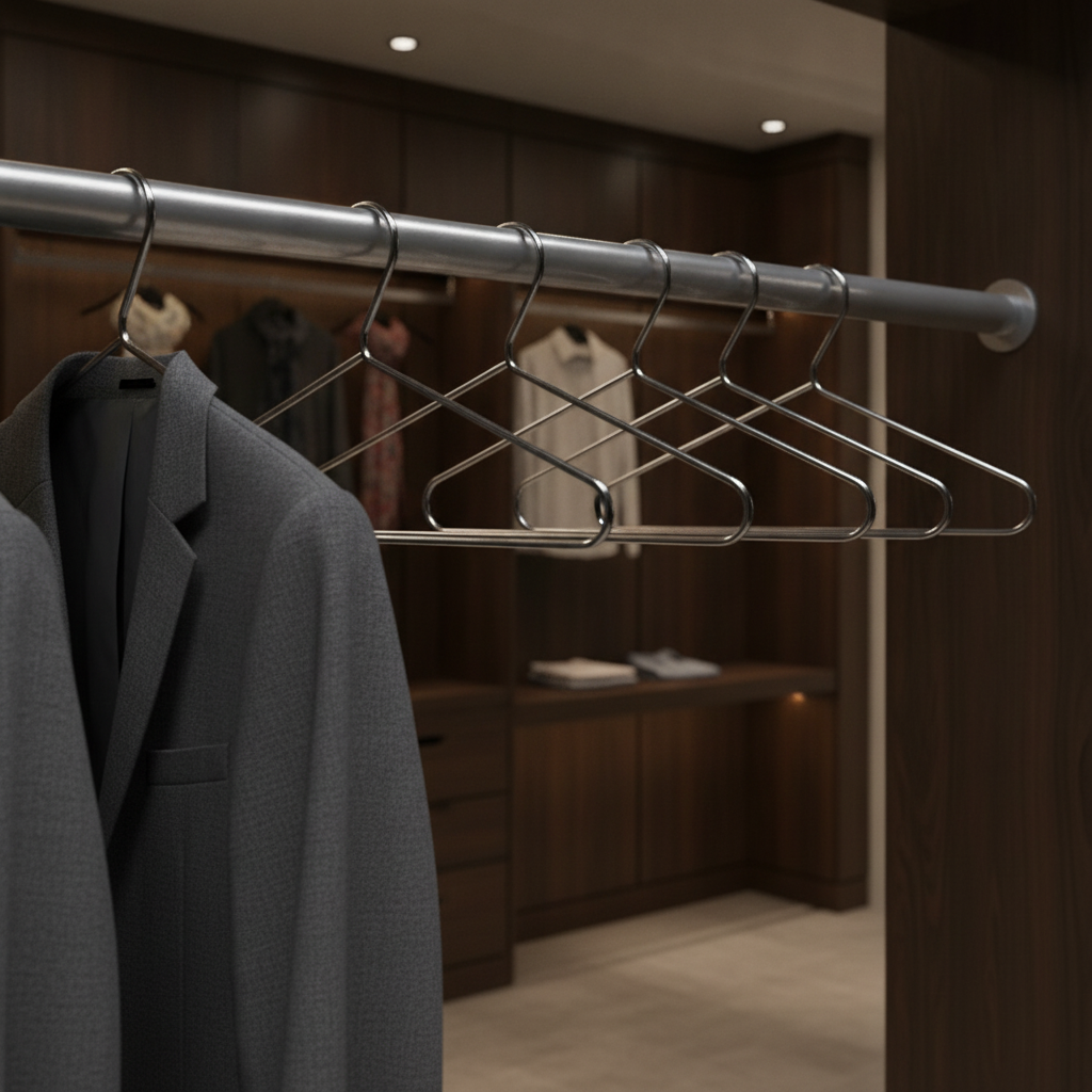 Heavy Duty Chrome Plated Steel Hangers for Reception Areas (Pack of 50)