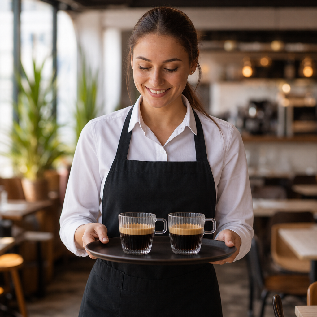 Double Espresso Cups 185ml Toughened Glass for Coffee Service (Pack of 12)