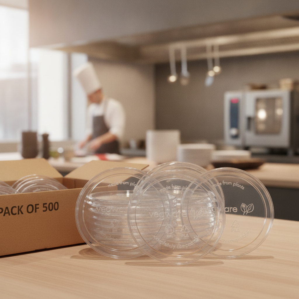 Clear PLA Deli Pot Lids for Takeaway Containers (Pack of 500)