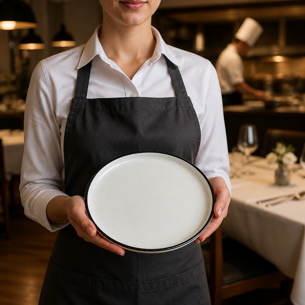 Round Alumina Tray 165mm Vitrified Ceramic for Catering (Pack of 12)
