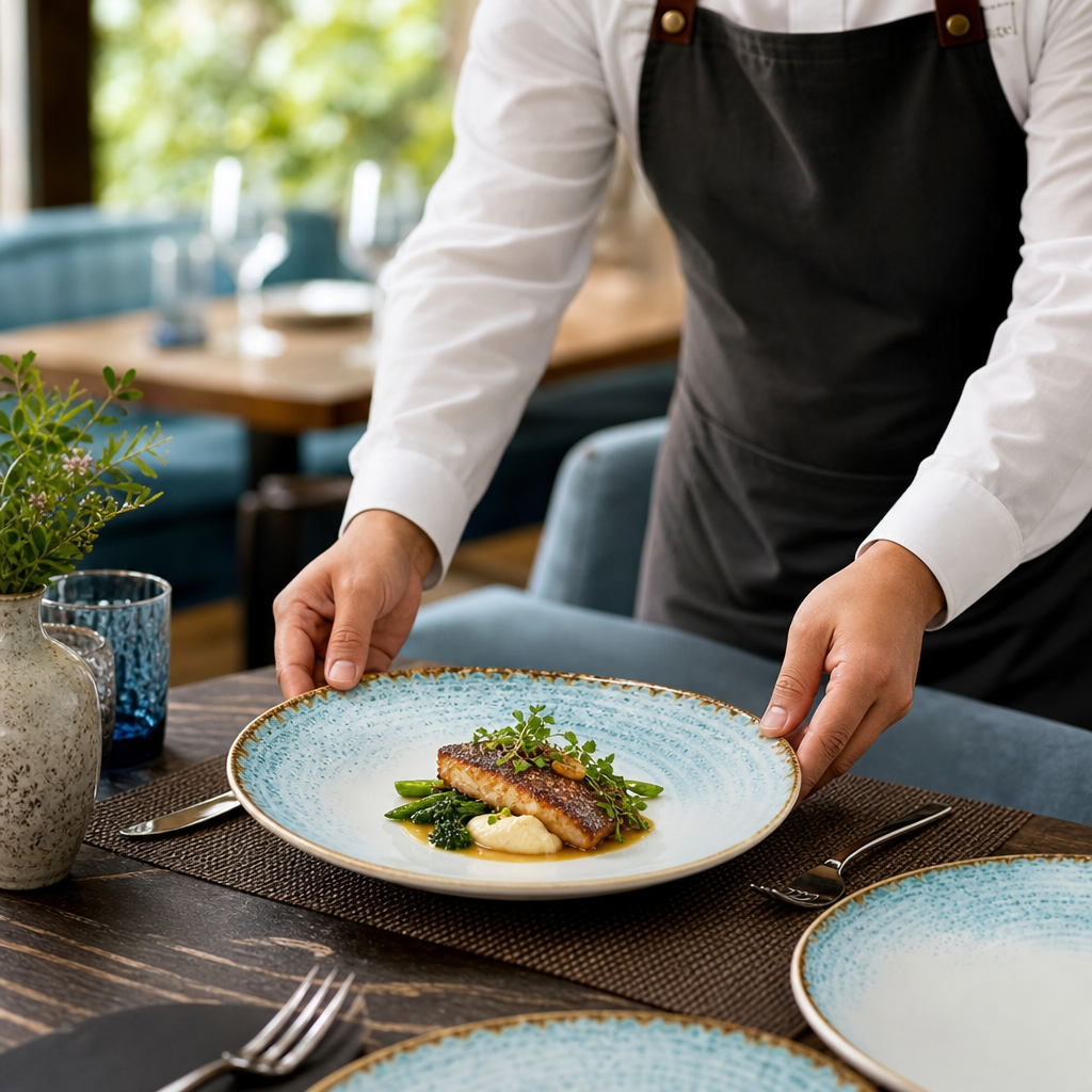 Coupe Plates 220mm Aqua Porcelain for Vibrant Table Settings (Pack of 12)