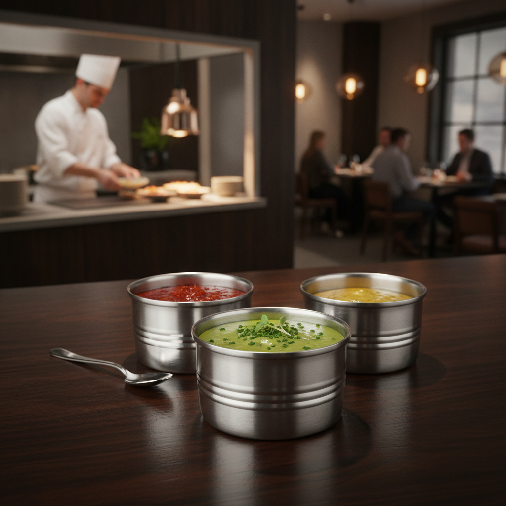 Stainless Steel Serving Can 40mm for Condiments and Dips