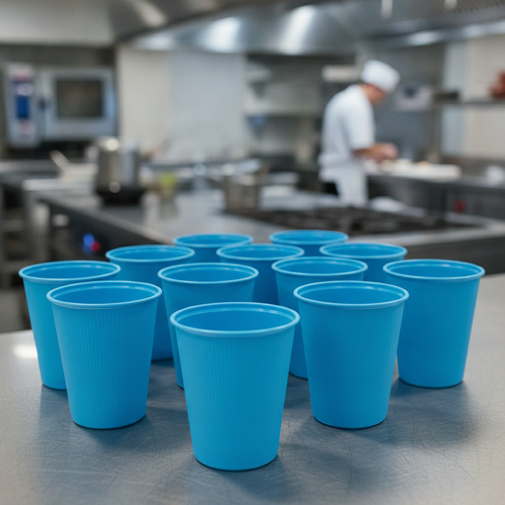 Polypropylene Blue Reusable Cups 430ml for Takeaway Outlets (Pack of 165)