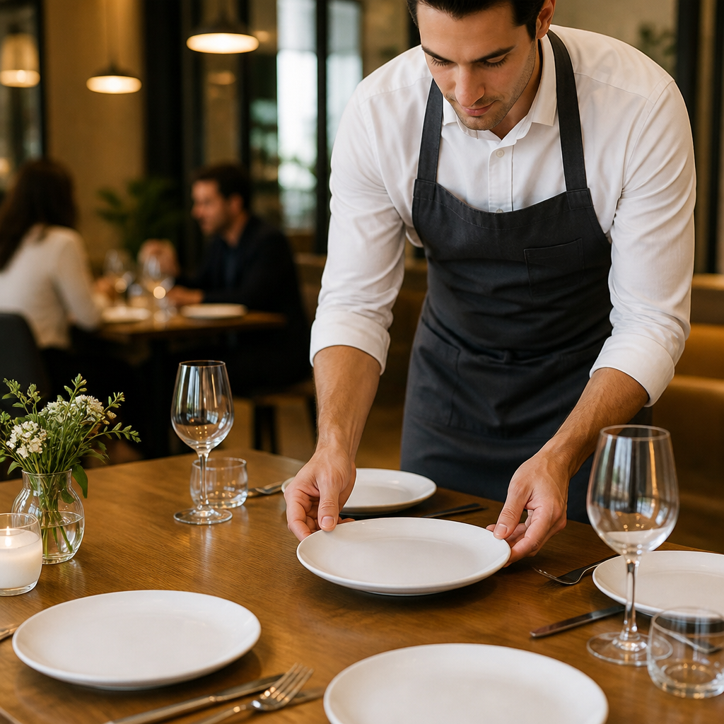 Coupe Plates 220mm Natural Stoneware for Dining (Pack of 6)
