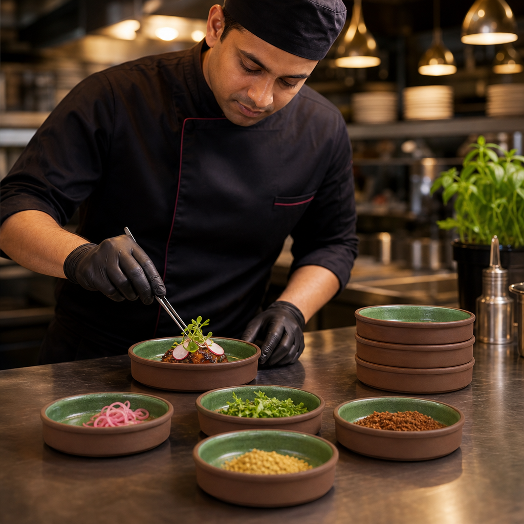 Stacking Trays 152mm Vitrified Stoneware for Restaurant Dining (Pack of 12)