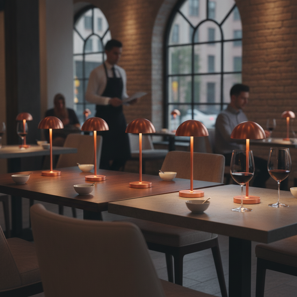 Aluminium Alloy Cordless Table Lamps 260mm for Bars & Cafés (Pack of 6)