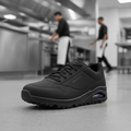 Black Microfibre Slip Resistant Trainers for Work (UK Size 7-12)