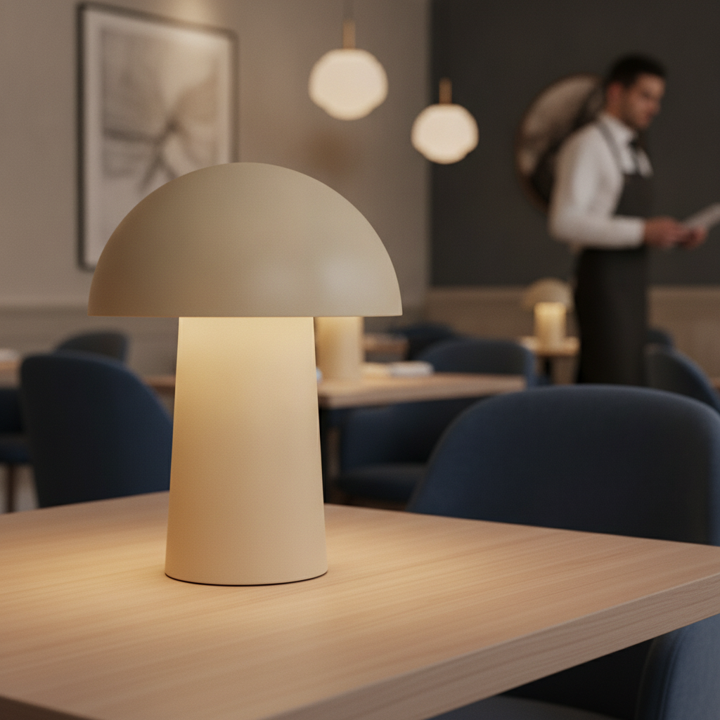 Metal Beige Portable Indoor Table Lamp 173x16mm for Cozy Spaces