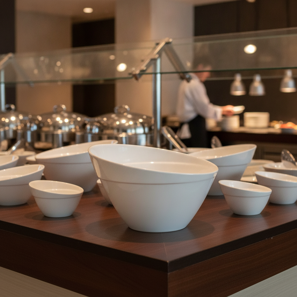Melamine White Bowl 2.5L for Buffets