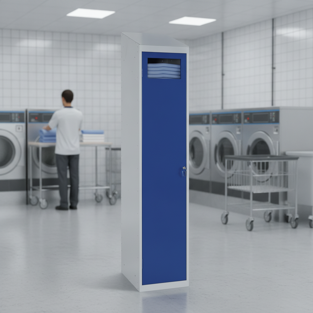 Steel Garment Collector with Sloping Top for Laundry Collection