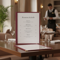 Plastic A4 Cover in Burgundy for Restaurants & Cafés