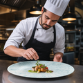 Chefs Plates Blue Vitrified Ceramic for Creative Plating (Pack of 12)