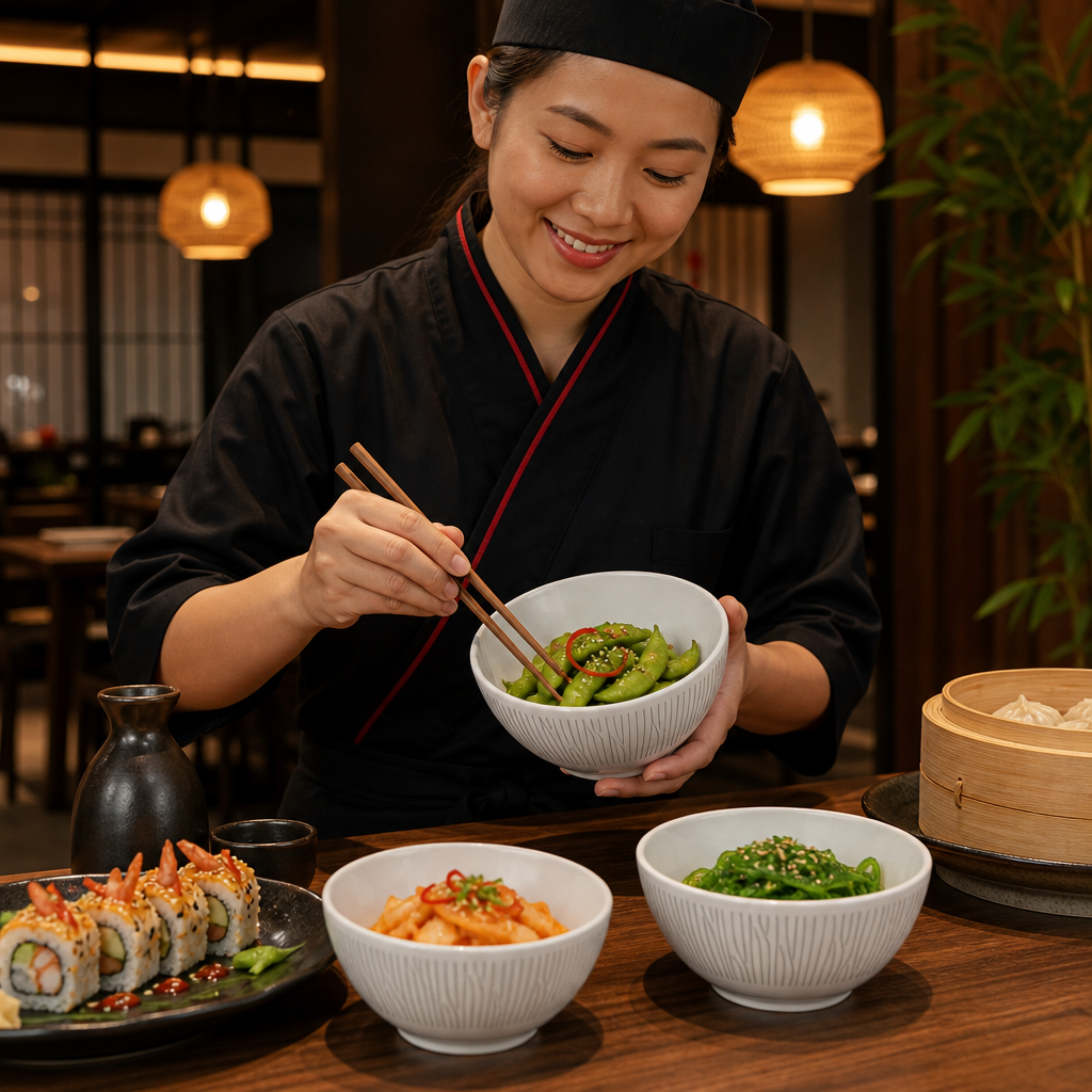 Snack Bowl 130mm Porcelain for Asian-Inspired Dishes (Pack of 12)