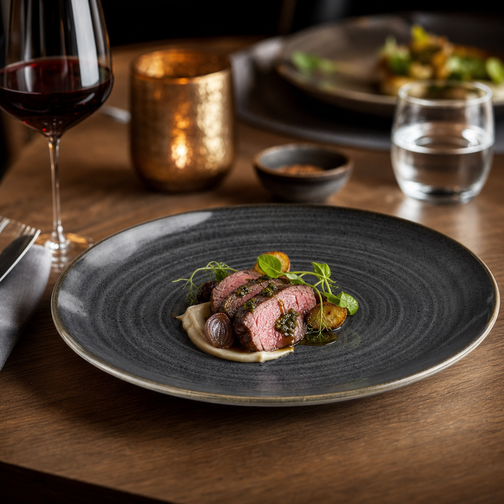 Coupe Plates 260mm Black Vitrified Ceramic for Hospitality Settings (Pack of 12)