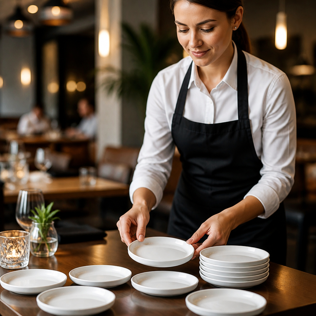 Round Stacking Trays 135mm Porcelain for Casual Dining (Pack of 12)