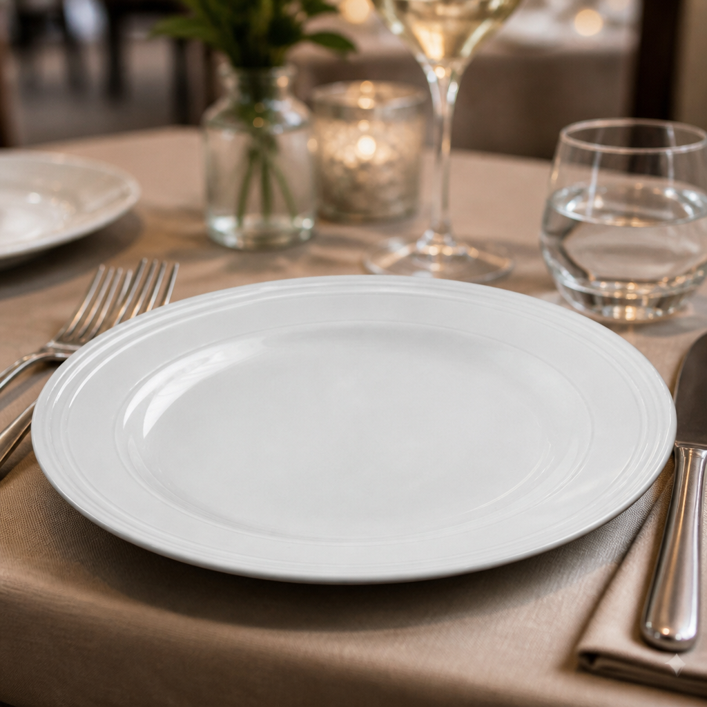 Plates 202mm White China for Elegant Dining (Pack of 12)