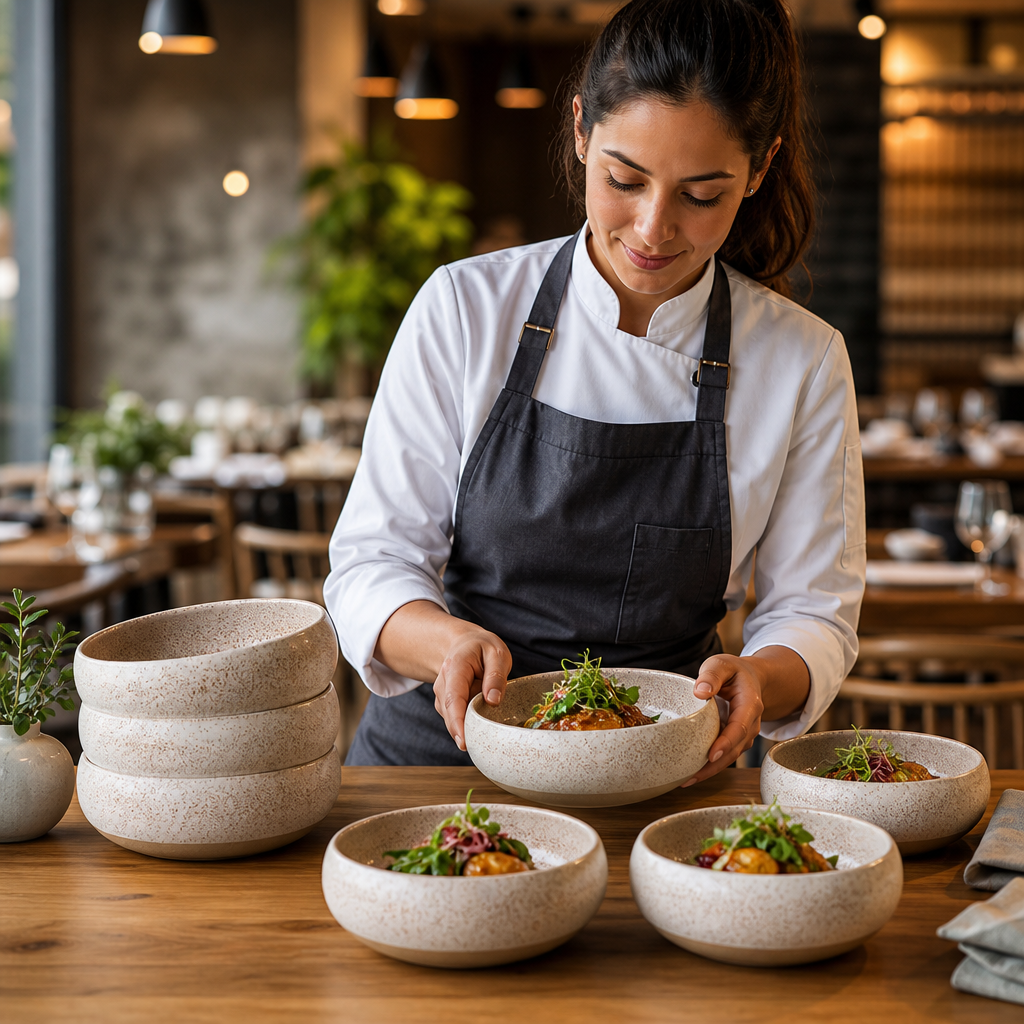 Deep Bowls White Vitrified Stoneware for Dining (Pack of 6)