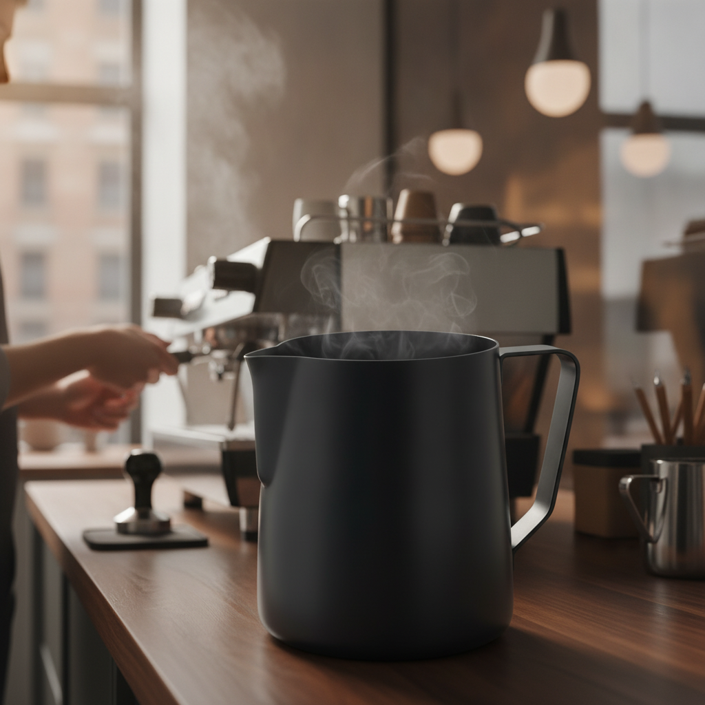 Stainless Steel Milk Pitcher 1L for Coffee Bars