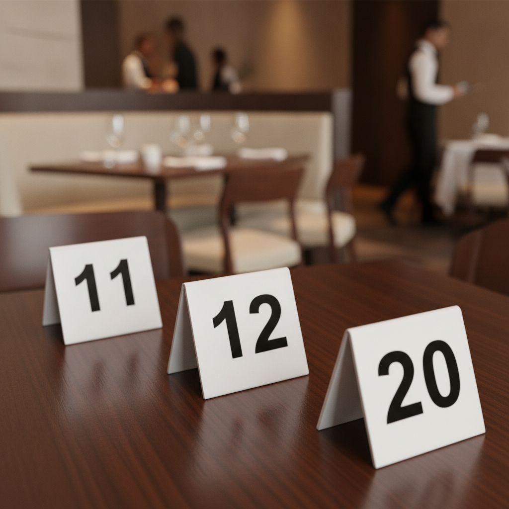 Plastic Table Numbers 11-20 for Efficient Restaurant Use