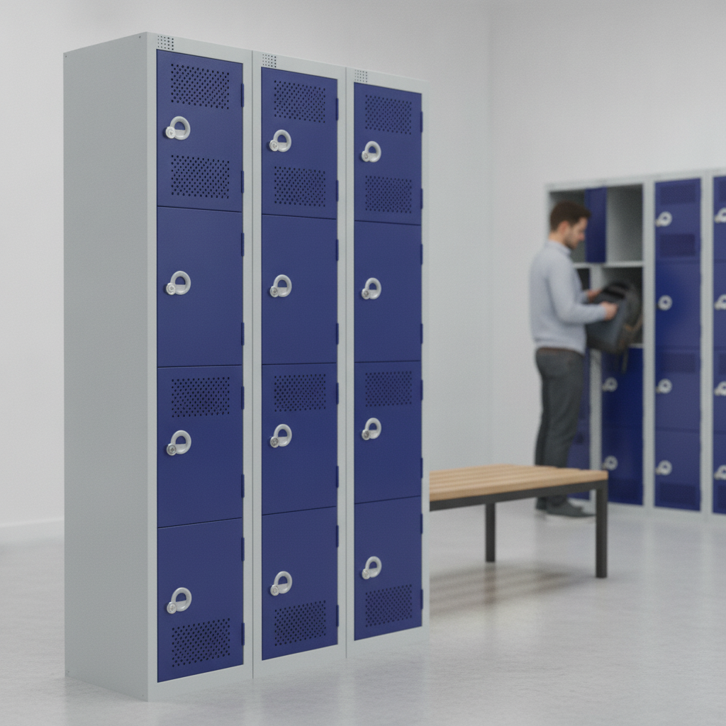 Powder Coated Steel Blue Lockers 300mm Deep for Secure Storage