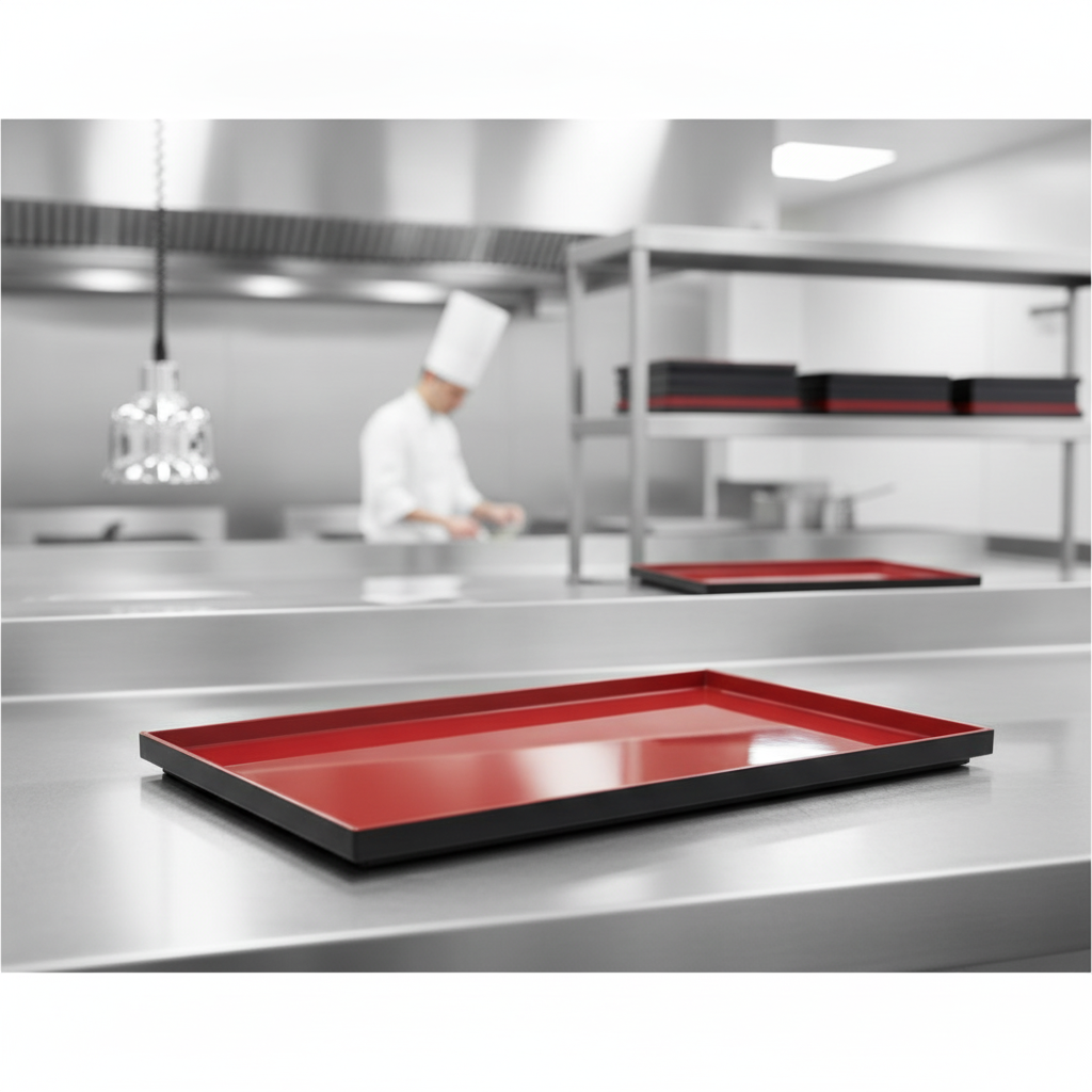 Melamine Red GN 1/1 Tray for Buffet Service