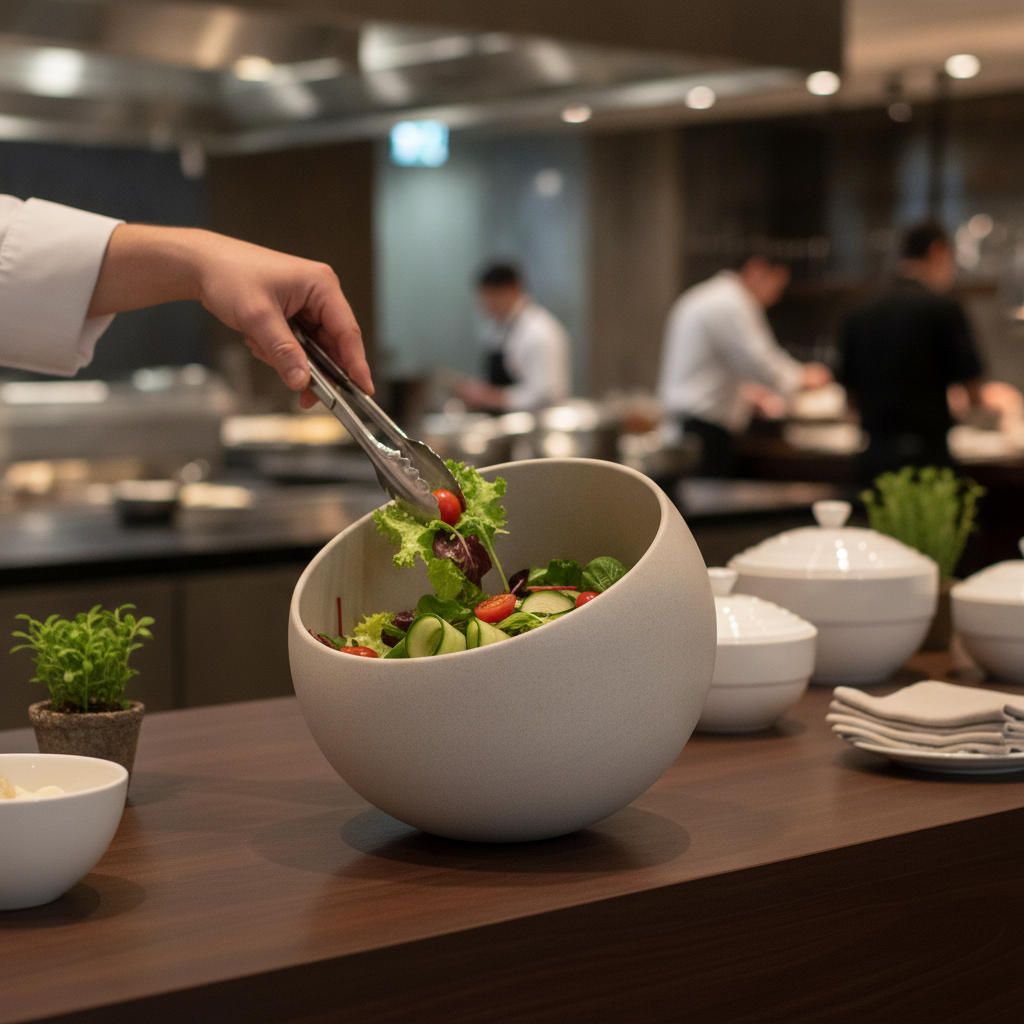 Melamine Grey Serving Bowl 190mm for Buffet Presentations