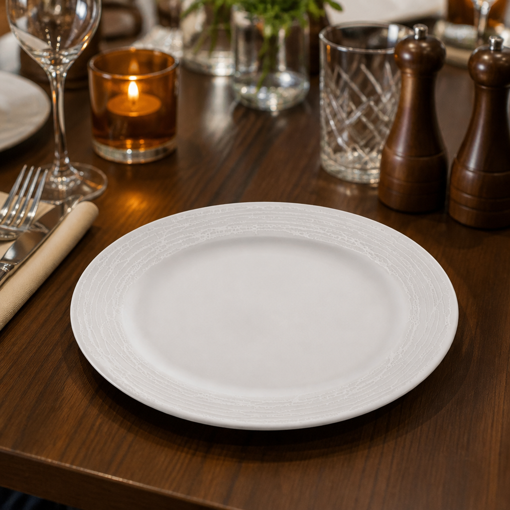 Rimmed Plates 170mm Vitrified Ceramic for Professional Use (Pack of 12)