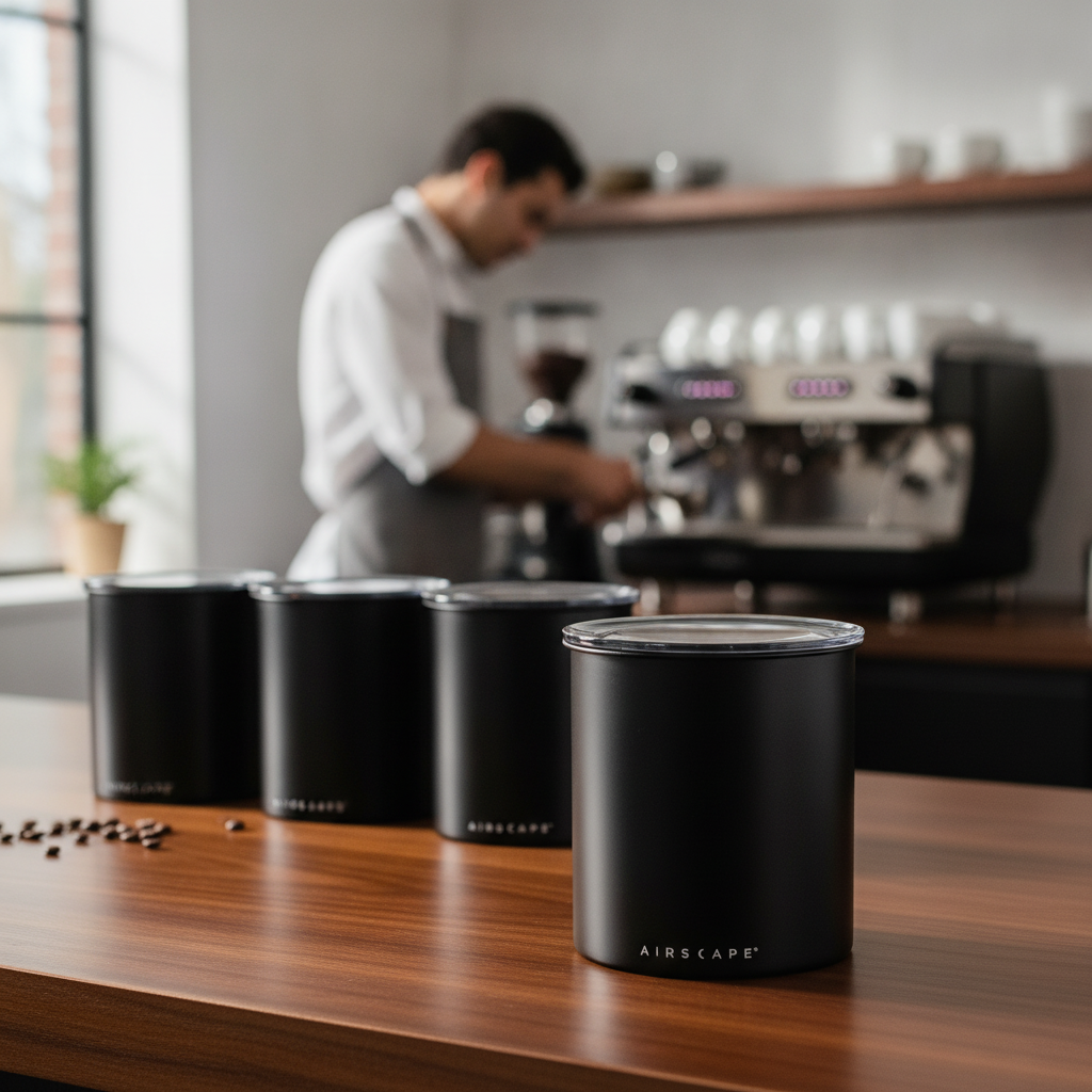 Stainless Steel Coffee Bean Canister 1kg for Cafés