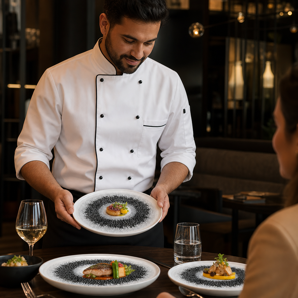 Walled Plates 210mm Vitrified Ceramic for Hospitality (Pack of 6)