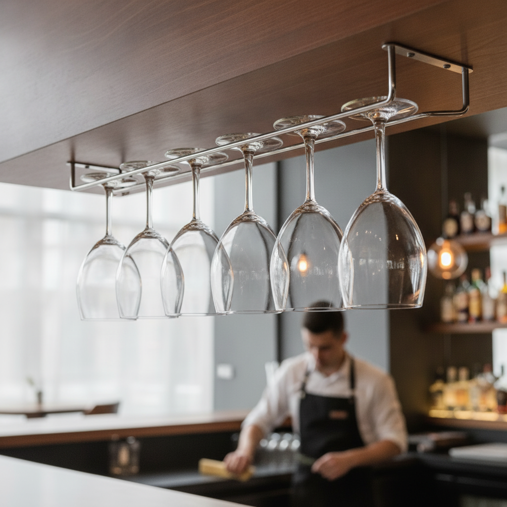 Stainless Steel Glass Hanger 609mm for Elegant Stemware Display
